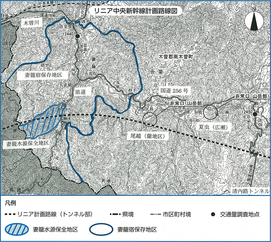 リニア新幹線計画路線図