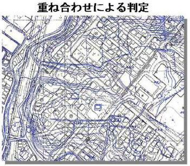 重ね合わせによる判定のための地図の画像